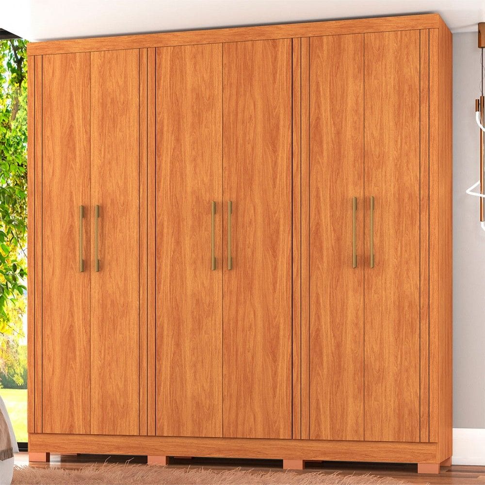 Guarda-Roupa Casal Fiorini 6 Portas 4 Gavetas Cinamomo - Pnr Móveis