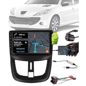 Multimídia 2Din 9" Polegadas Android Wi-fi Peugeot 207 2006 até 2012 + Câmera de Ré