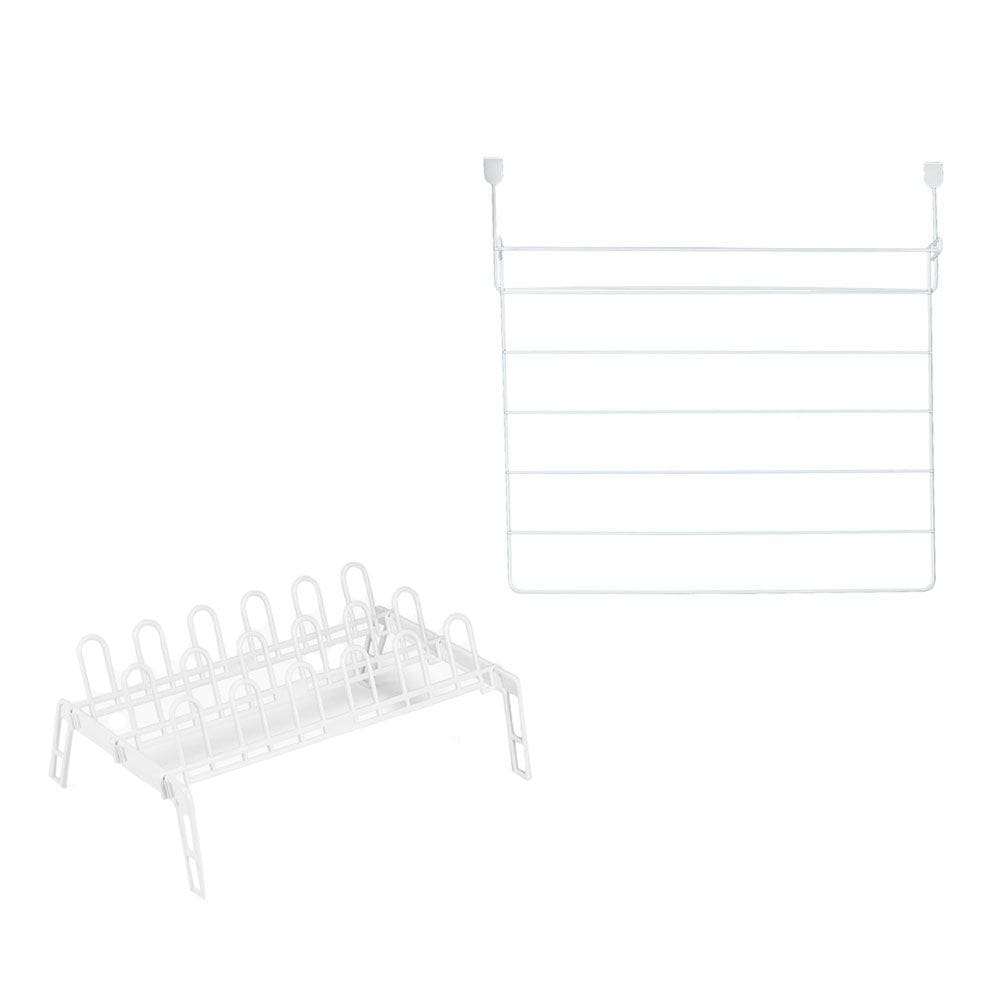 Varal Dobravel para Porta e Sapateira Branca para 9 pares