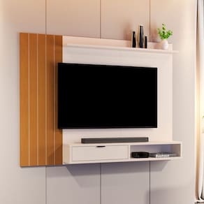 Painel para TV Até 40 Polegadas Jb 5001 1 Porta Off White/Natural - Jb Bechara