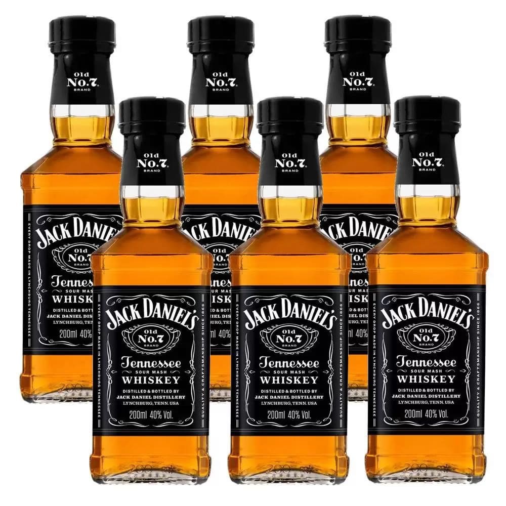 Kit Whisky Jack Daniels 200ml - 6 Garrafas