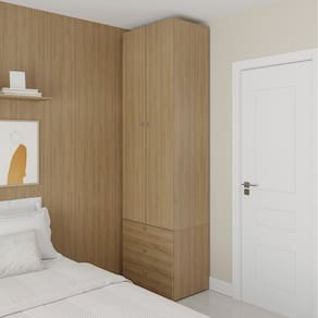 Guarda-roupa 2 Módulos 2 Portas 3 Prateleiras 3 Gavetas Frame Cabecasa madeiramadeira Acácia