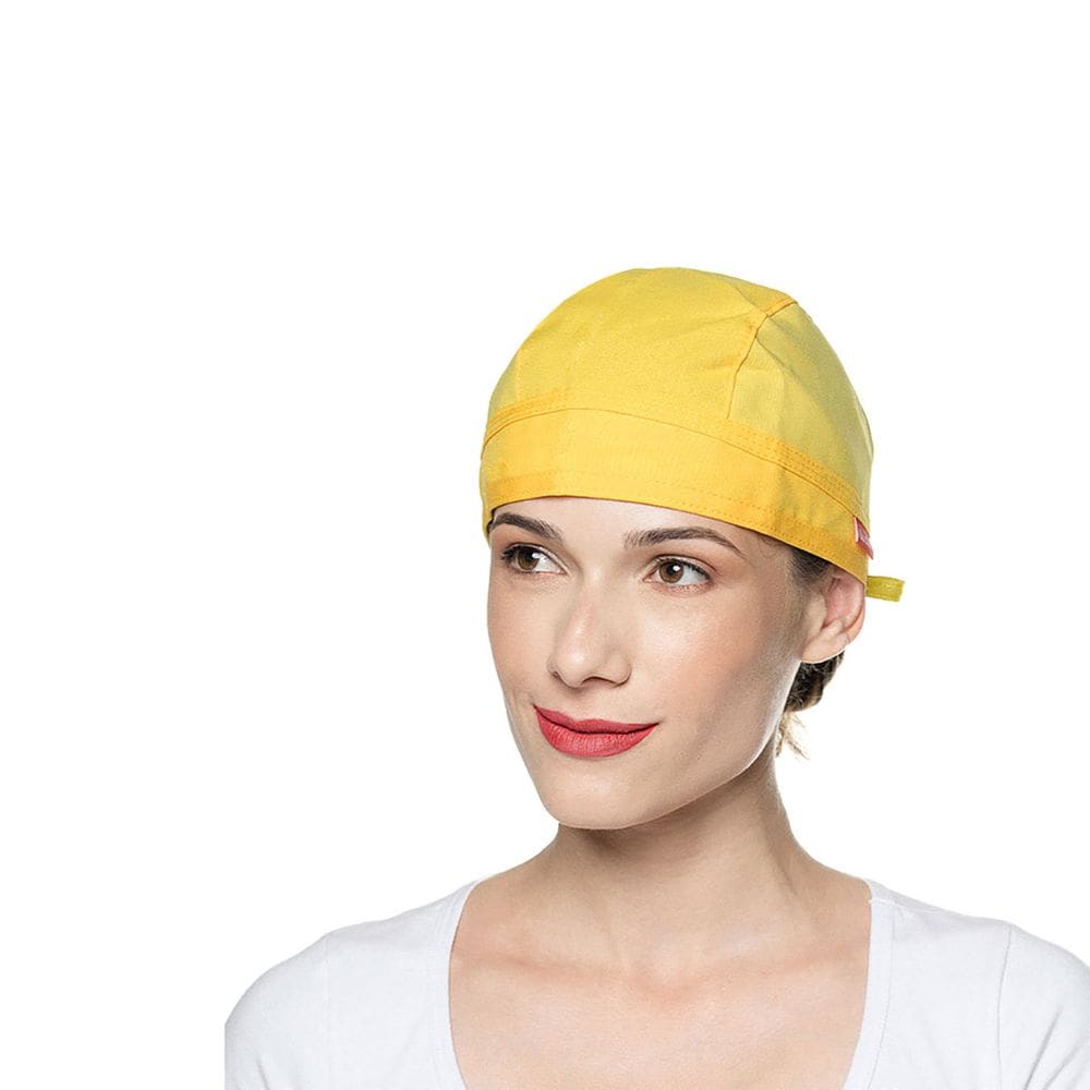 Bandana Amarela Chef de Cozinha Touca Unissex Ajustavel