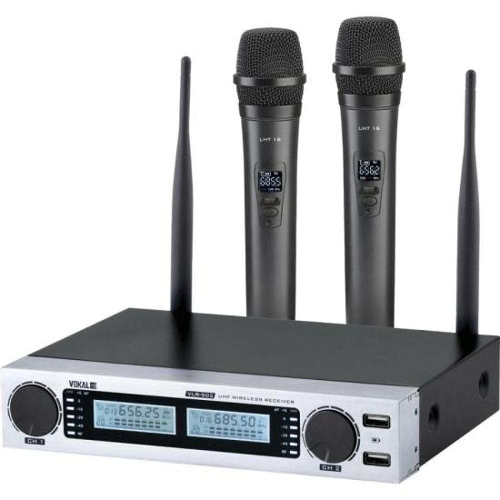 Microfone Sem Fio Duplo Vlr5-02 Plus Vokal