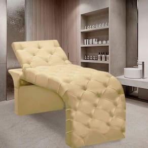 Maca Estofada Estética Cílios Regulável Spa Veludo Maitê Bege