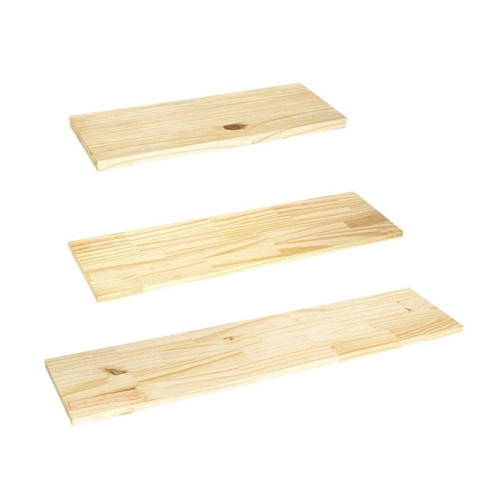 Kit 3 Prateleiras Invisível Multiuso De Madeira Pinus Para Parede - Stolf