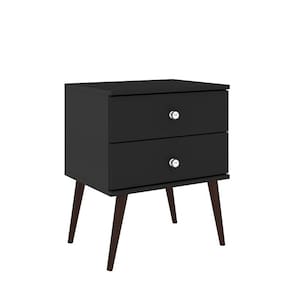 Mesa de Cabeceira Apoio 2 Gavetas Retrô Rt 3032 - Preto