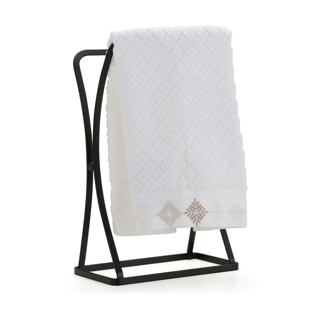Porta Toalha Rosto Lavabo Bancada Suporte Preto Aço