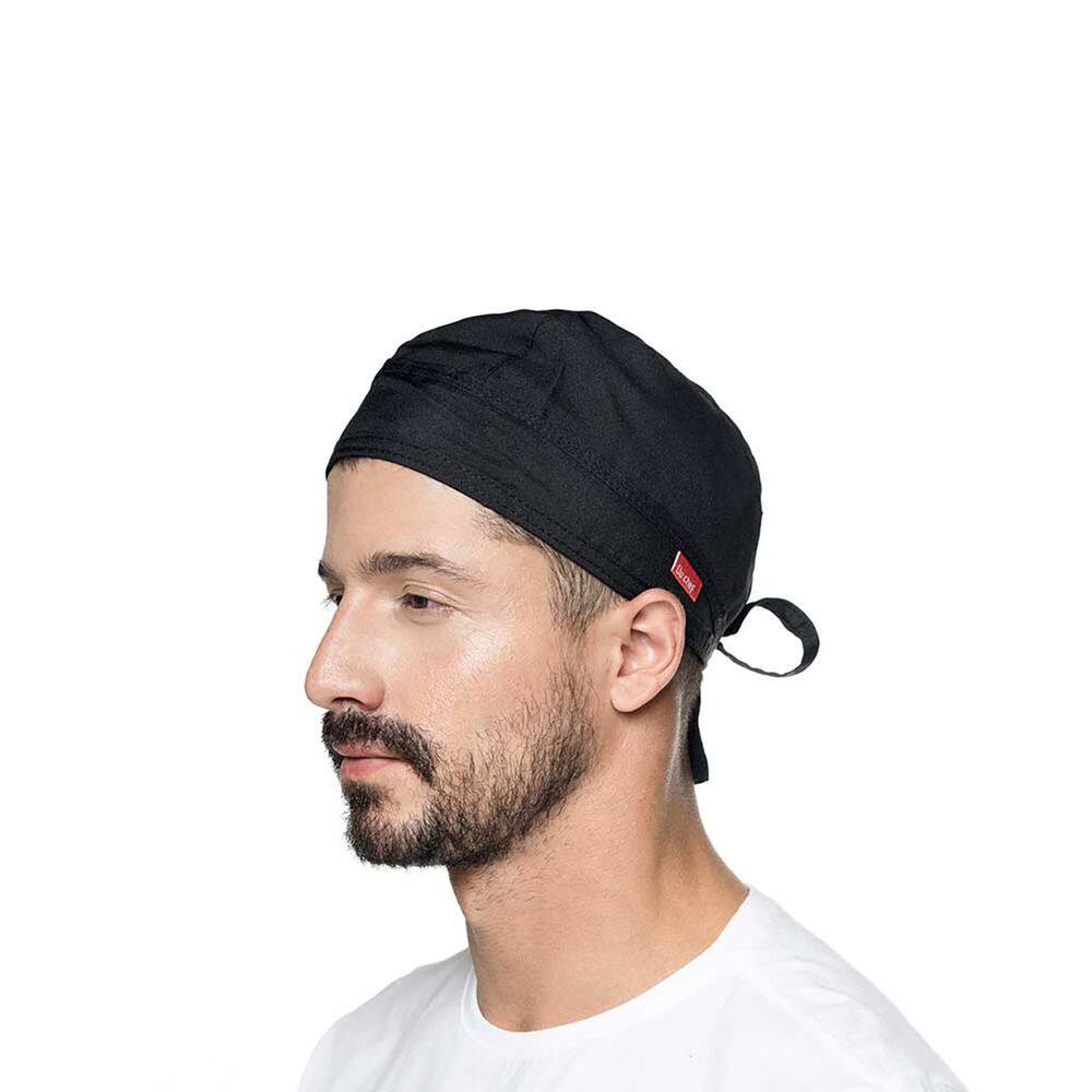Bandana Preta Chef de Cozinha Touca Unissex Ajustavel