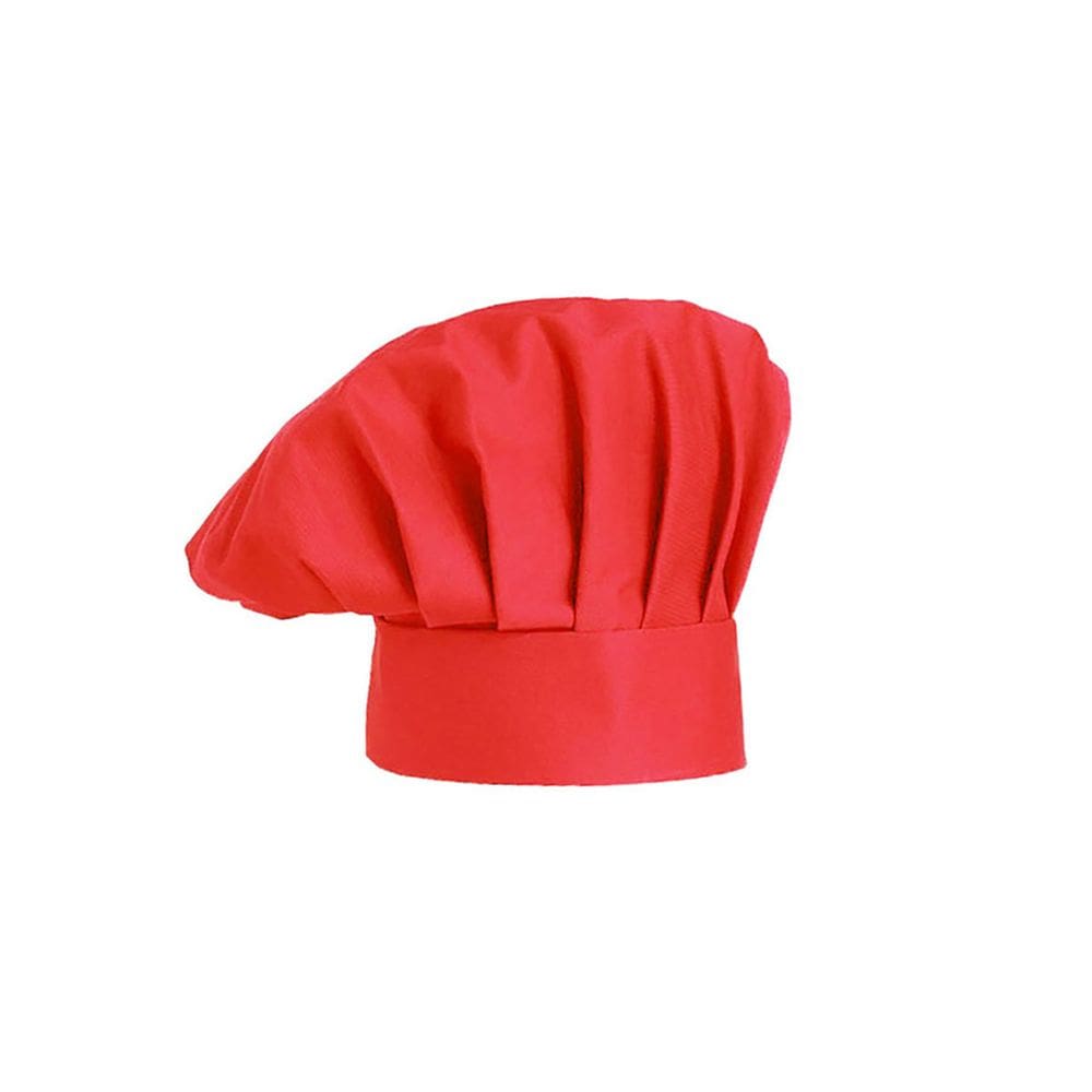 Chapeu de Cozinheiro Vermelho Chef Touca Unissex Ajustavel