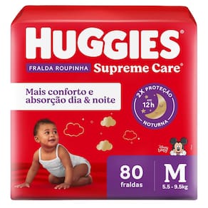 Fralda Roupinha Huggies Supreme Care Tamanho M 80 Unidades Descartáveis