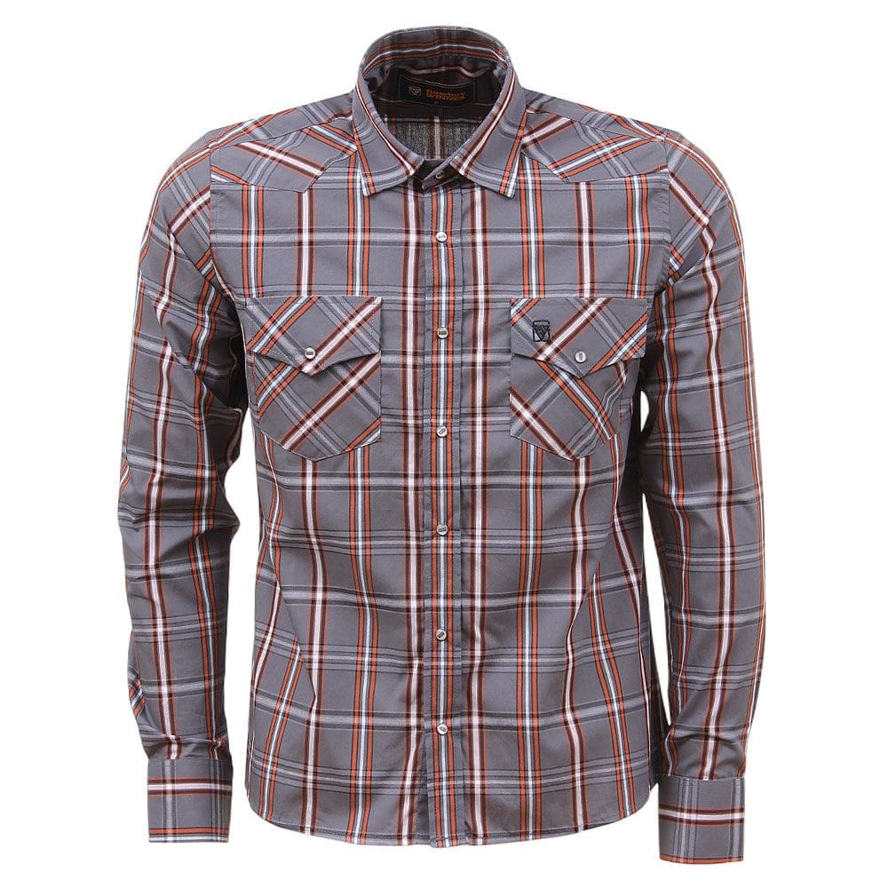 Camisa Masculina Manga Longa Cinza Cowboy Winner 37685