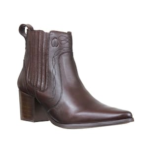 Bota Feminina Bordô com Bico Fino Cow Way 32588