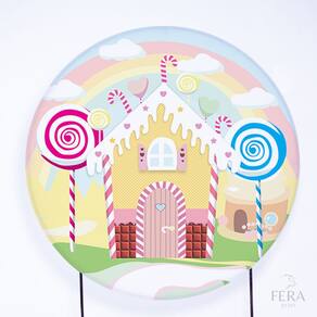Painel Decorativo para Festa 1,80x1,80 metros Vesti Fácil com Elástico Doces - Fera Print
