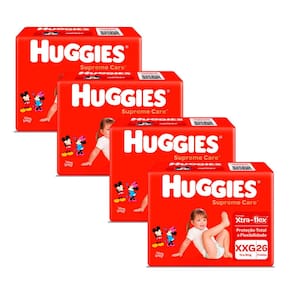 Kit 4 Fralda Huggies Supreme Care Tamanho XXG 26 Fraldas Descartáveis cada
