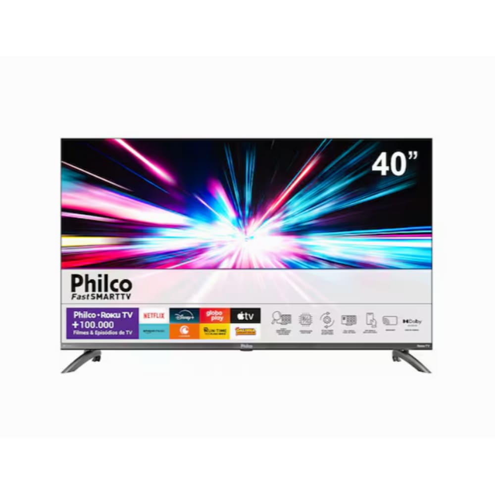 Smart TV 40&quot; Philco Full HD LED PTV40M9GR2CGB com Sistema Operacional Roku TV, Dolby Audio, Processador Quad-Core, Entradas USB e HDMI
