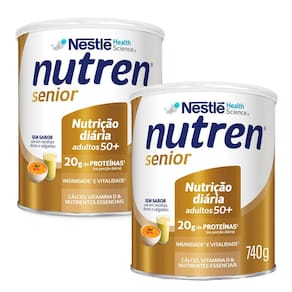 Kit 2 Nutren Senior Sem Sabor Complemento Alimentar 740g