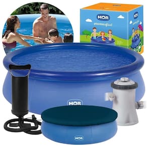 Piscina Inflável 2.400 Litros Circular 240cm Pvc Com Bomba Filtro Capa Azul Mor 110v