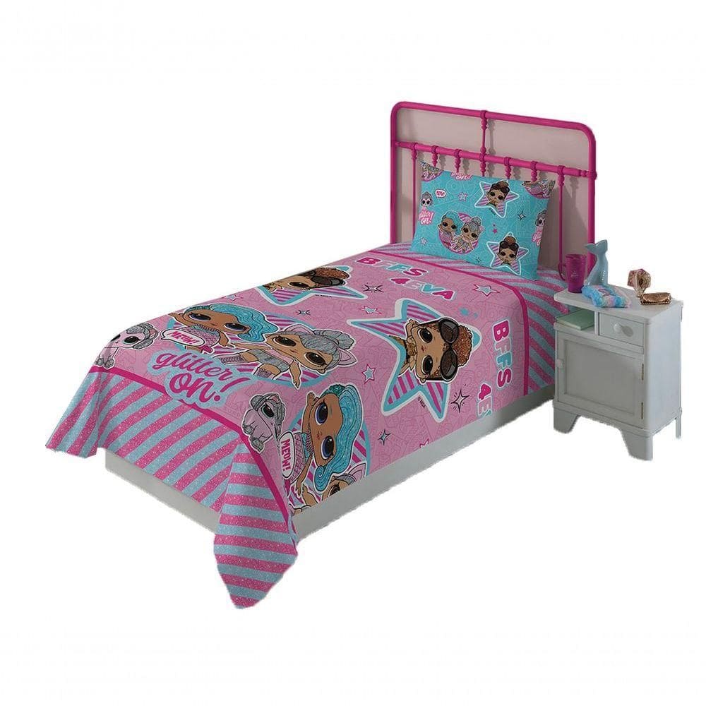 Jogo de Cama Infantil Lol Solteiro 2Pçs Rosa