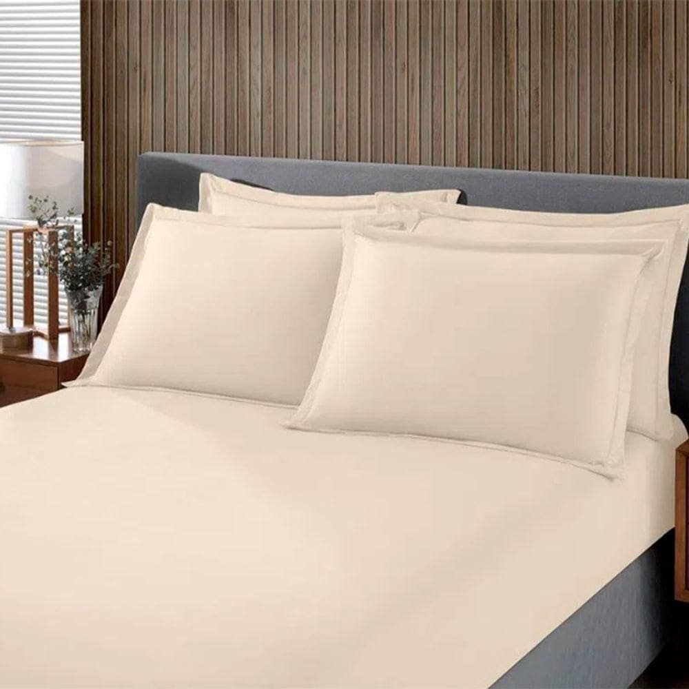 Jogo De Cama Solteiro Malha Liso 2 Peças Image Perola