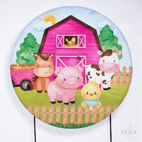 Painel Decorativo para Festa 1,80x1,80 metros Vesti Fácil com Elástico Fazendinha - Fera Print