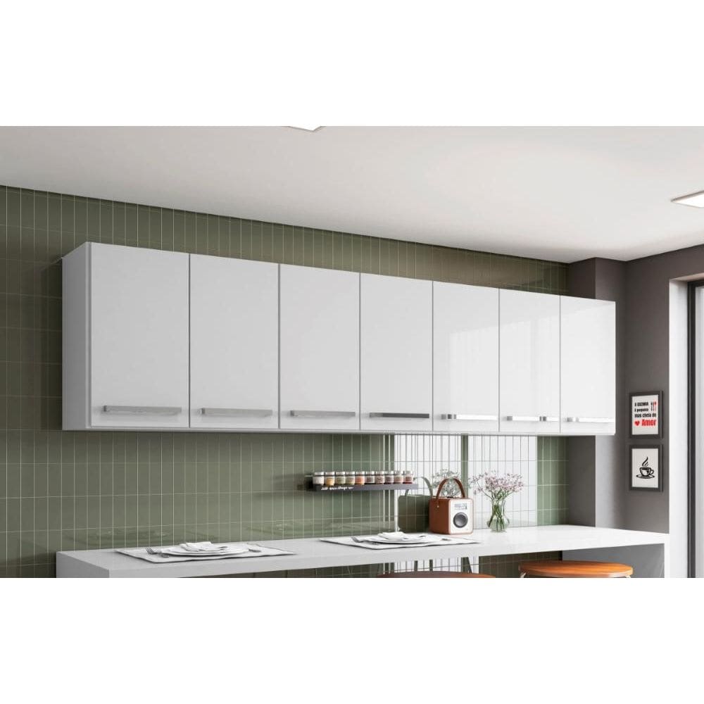 Armario Aereo Suspenso 7 Portas Branco Bangladesh Bela Casa