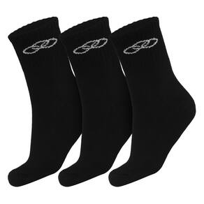 Meia Olympikus Cano Médio - Pack Com 3 Pares 39 Ao 44 - Preto