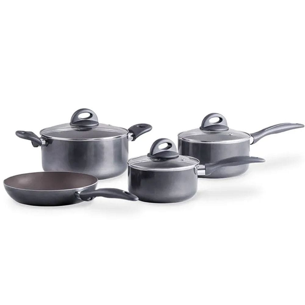 Jogo de Panelas Smart Plus Cinza Antiaderente Ceramic Life 4 Peças - Brinox 4791/113