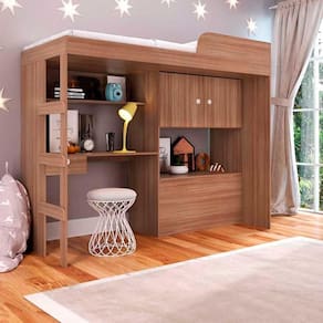 Cama Escrivaninha Com Colchão Castor Solteiro Montana Shop JM