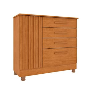 Cômoda Ravello com Pés 1 Porta 4 Gavetas Cinamomo