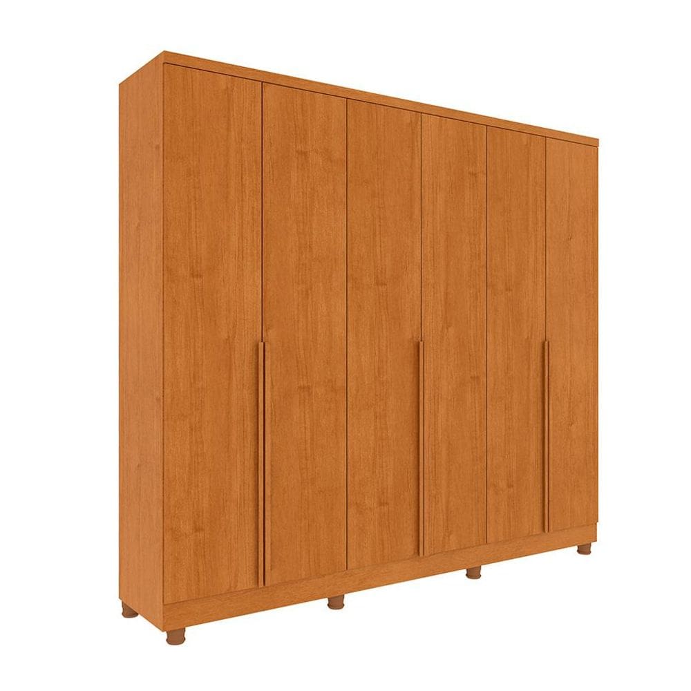 Guarda-Roupa Casal Paradiso com Pés 6 Portas 4 Gavetas Cinamomo 270 cm