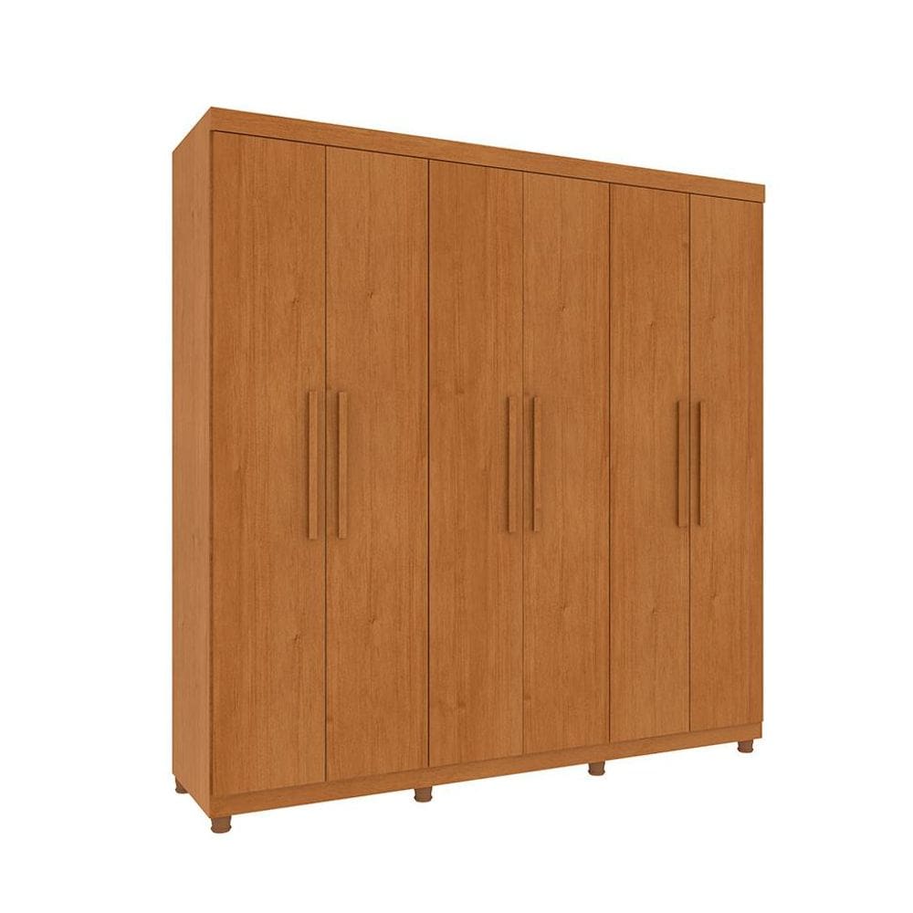 Guarda-Roupa Casal Paradiso com Pés 6 Portas 4 Gavetas Cinamomo 219 cm