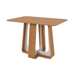 Mesa de Jantar Retangular com Tampo de MDF Sintonia Amêndoa e Off White 120 cm