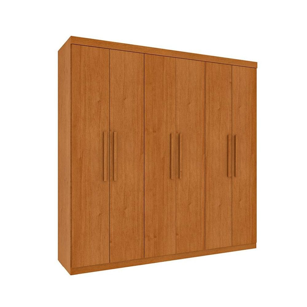 Guarda-Roupa Casal Paradiso sem Pés 6 Portas 4 Gavetas Cinamomo 219 cm