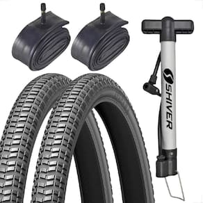 PAR Pneu Levorin Atacama Aro 26 x 1.95 + PAR Camara Shiver bico grosso + Bombinha Bicicleta Bike Mtb