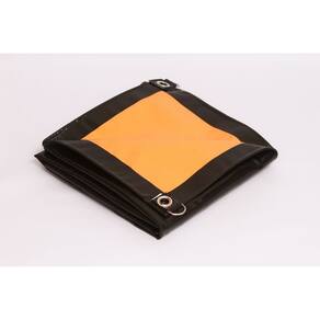 Lona Multiuso Impermeável 5x9 750 Laranja e Preta Ilhós 50cm