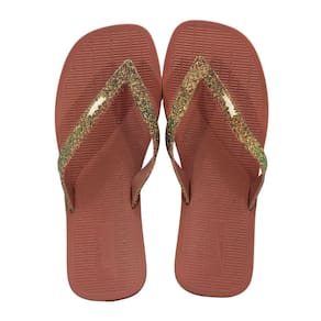 Chinelo Melissa Sun Long Beach II Marrom Glitter
