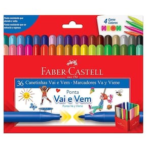 Canetinha Hidrográfica Ponta Vai e Vem 150136VVZF 36 Cores - Faber Castell