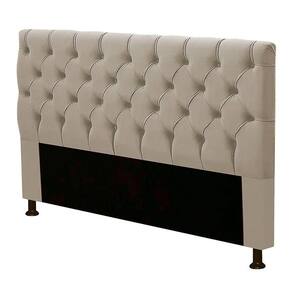 Cabeceira Cama Box Casal King Size Cristal 195cm Suede Bege