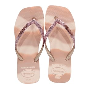 Chinelo Feminino Havaianas Slim Square Glit Party Rosa Ballet