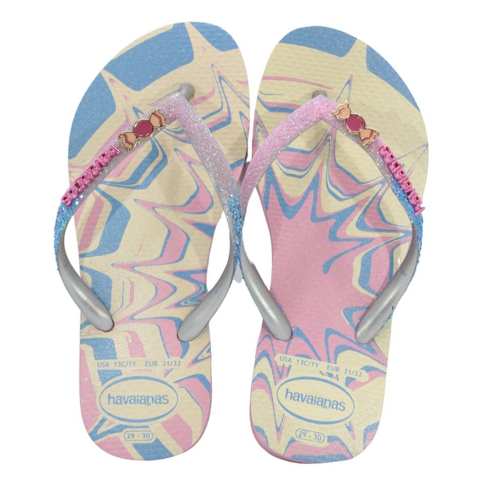 Chinelo Infantil Havaianas Kids Slim Glitter II Rosa Glow
