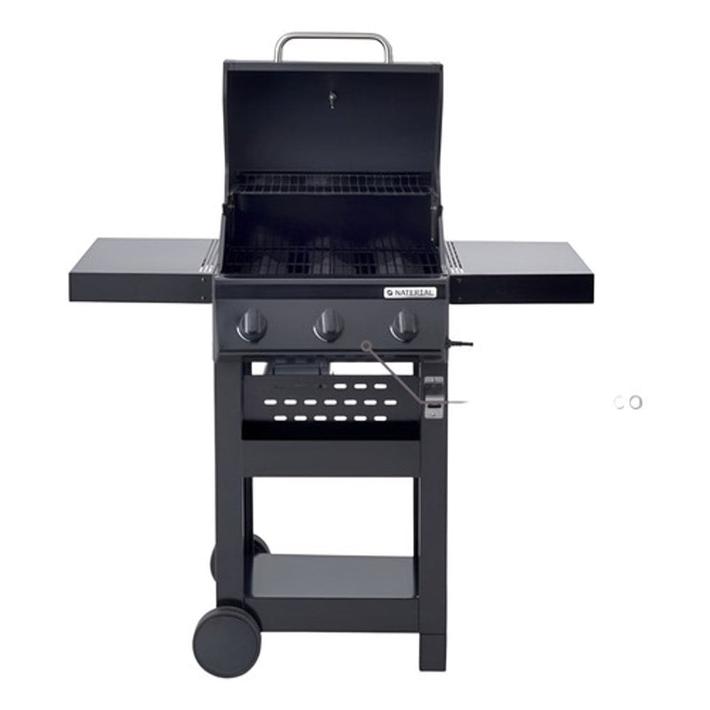 Churrasqueira A Gas 114x114x55cm Aco Black 3 Queimadores