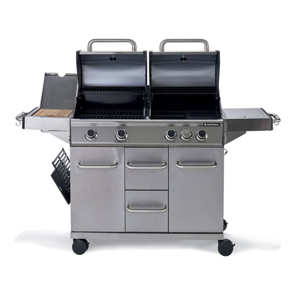 Churrasqueira A Gas 118x182x50cm Aco Inox 4 Queimadores + 1
