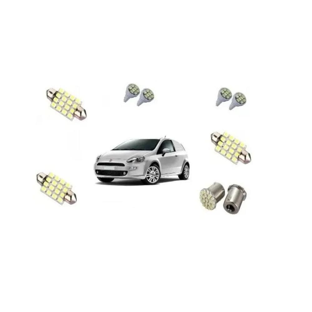 Kit Lâmpada Led Fiat Punto 2008 2009 2010 2011 Super Branca