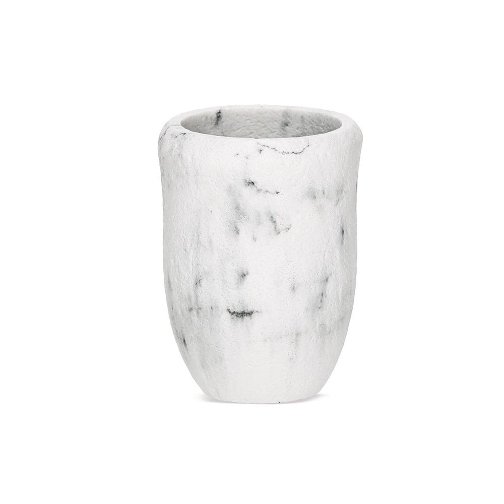 Copo Porta Escova de Dente em Poliresina Branco 12cm 20793 Mart