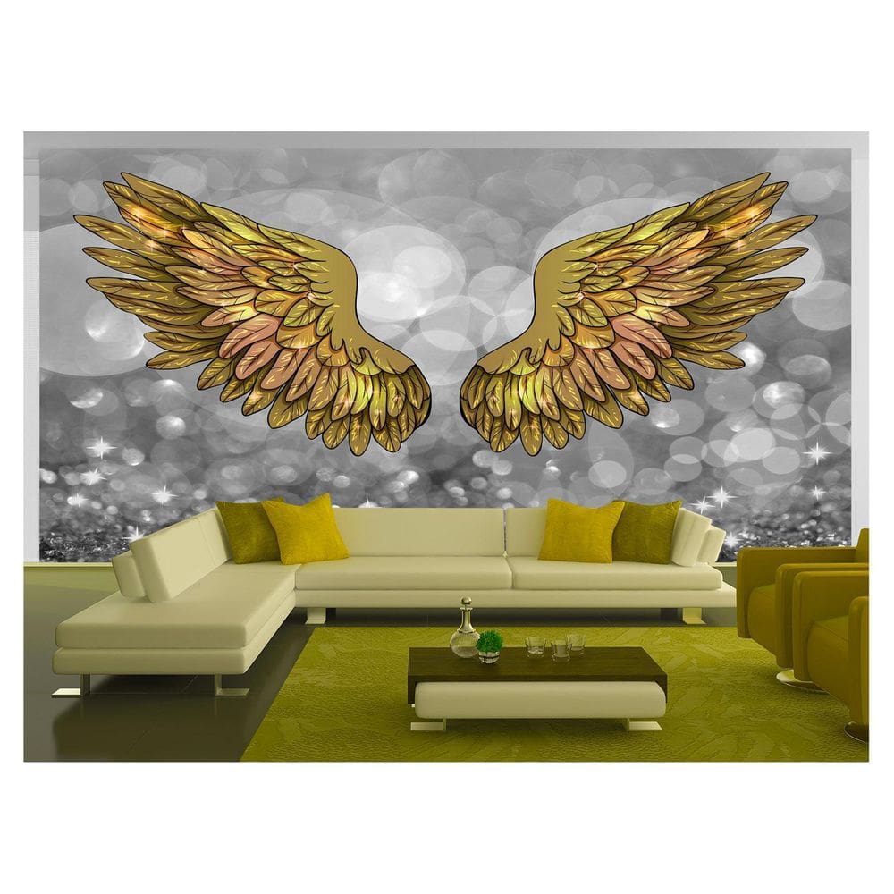 Papel De Parede 3D Arte Asas Selfie Insta Cores 3,5M Tra295