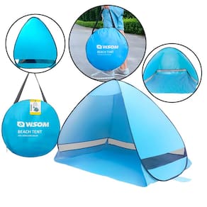Barraca Automática com Montagem Rápida | Para Camping e Praia | Compacta e Dobrável | Capacidade para 2 Pessoas | Bolsa e Estacas Inclusas