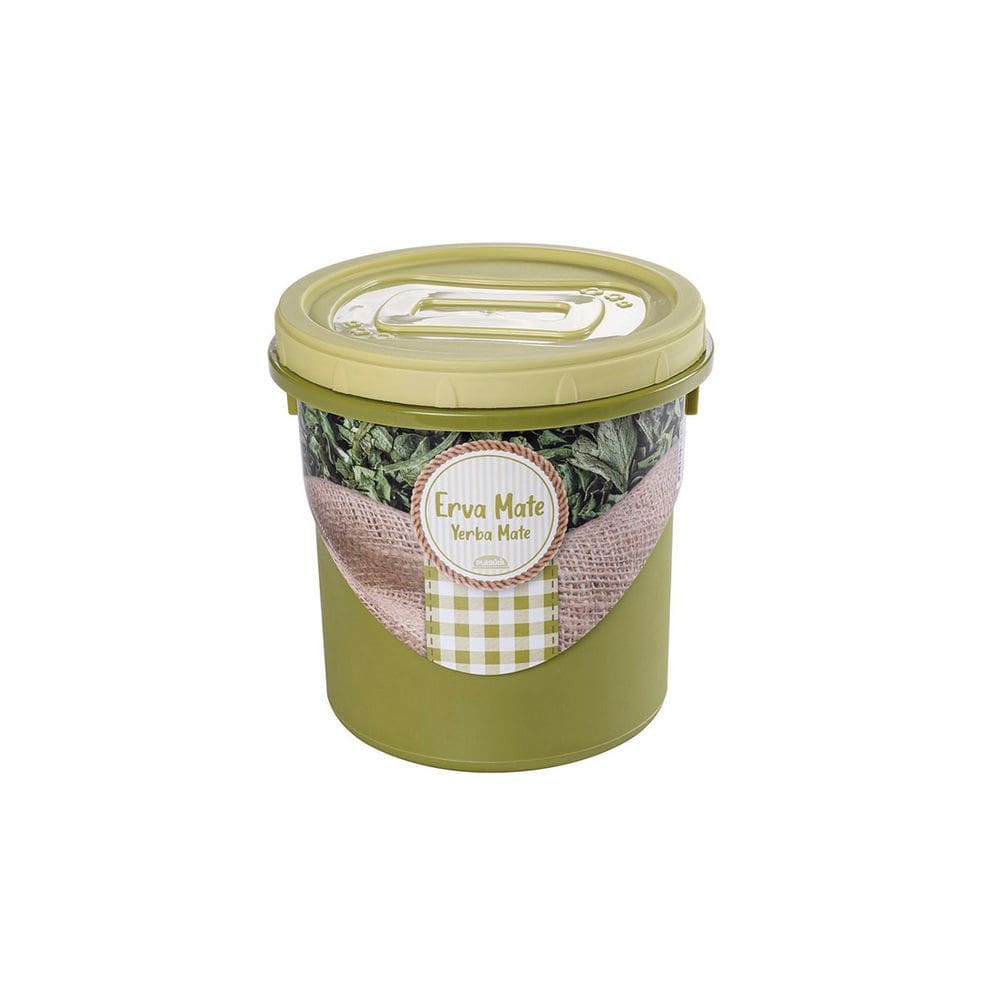 Pote de Erva Mate Porta Mantimentos Tampa Verde 1,8L
