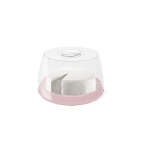 Queijeira Porta Frios Rosa Tampa Transparente 1un