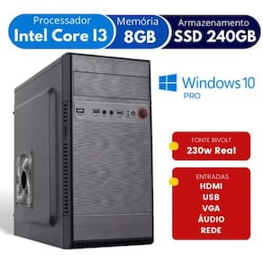 Computador Alphapc  Intel Core I3 8gb Ssd 240 Windows 10 Pro